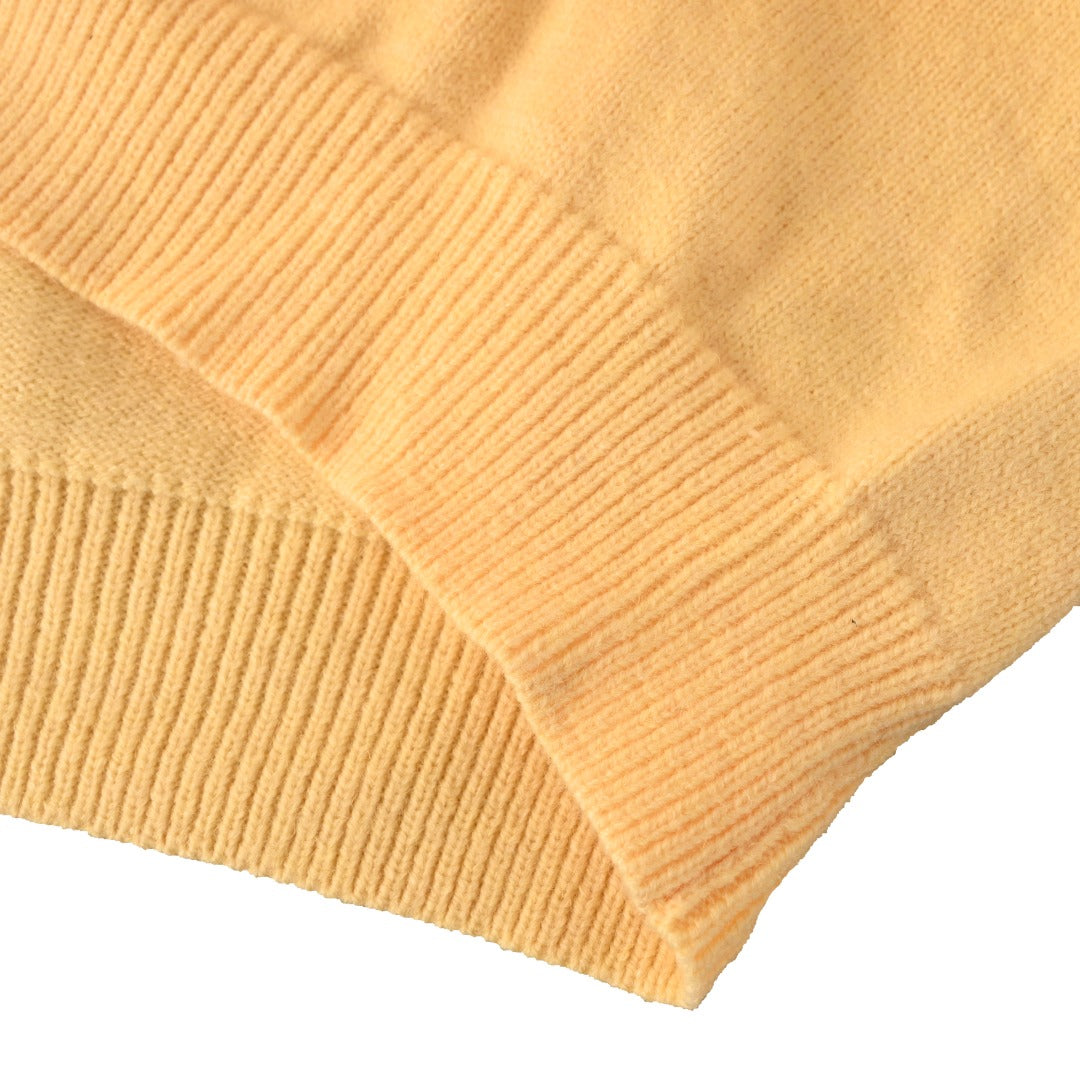 Relaxed V-Neck Cardigan Pale Yellow