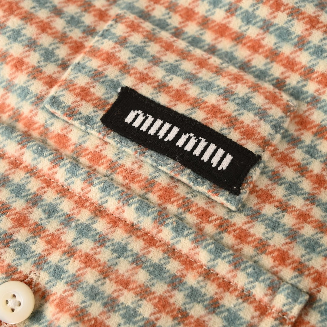 Checked Flannel Orange & Blue-Grey