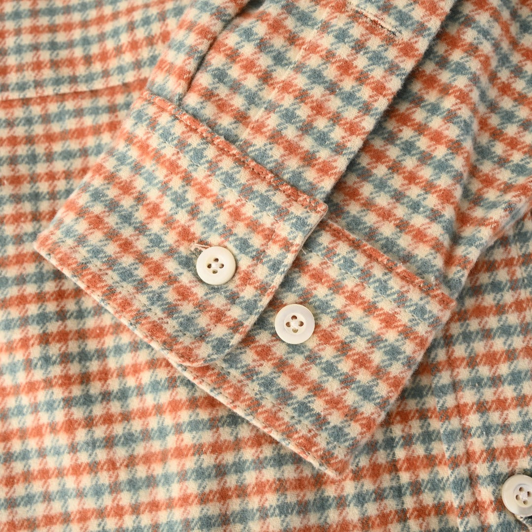 Checked Flannel Orange & Blue-Grey