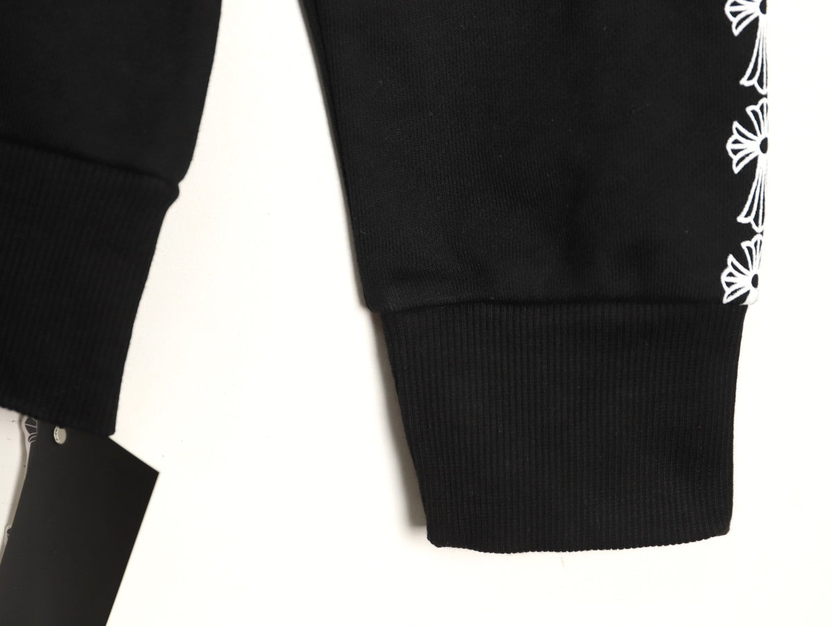 Cross Logo Zip-Up Hoodie Black