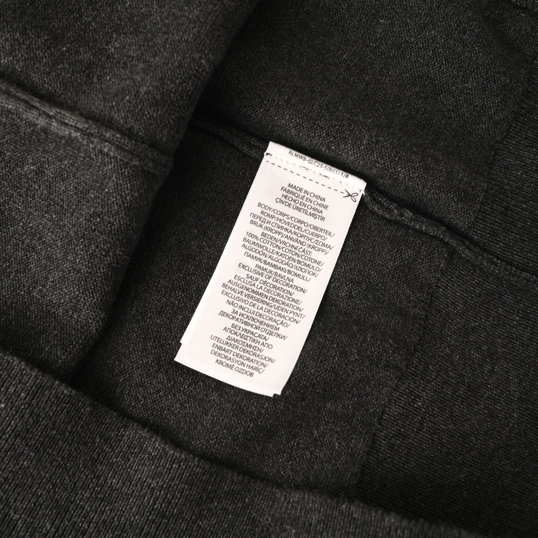 Fine-Knit Polo Sweater Charcoal Grey