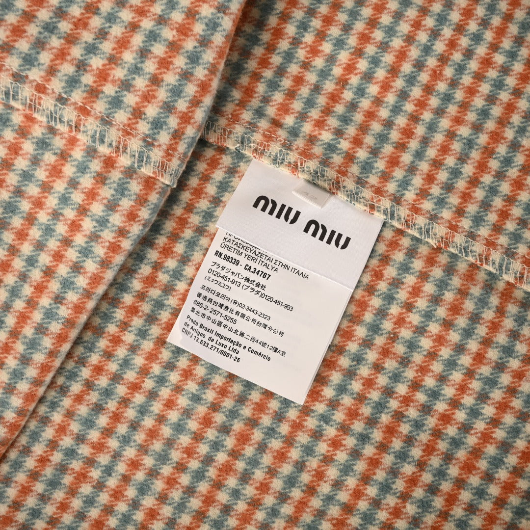 Checked Flannel Orange & Blue-Grey