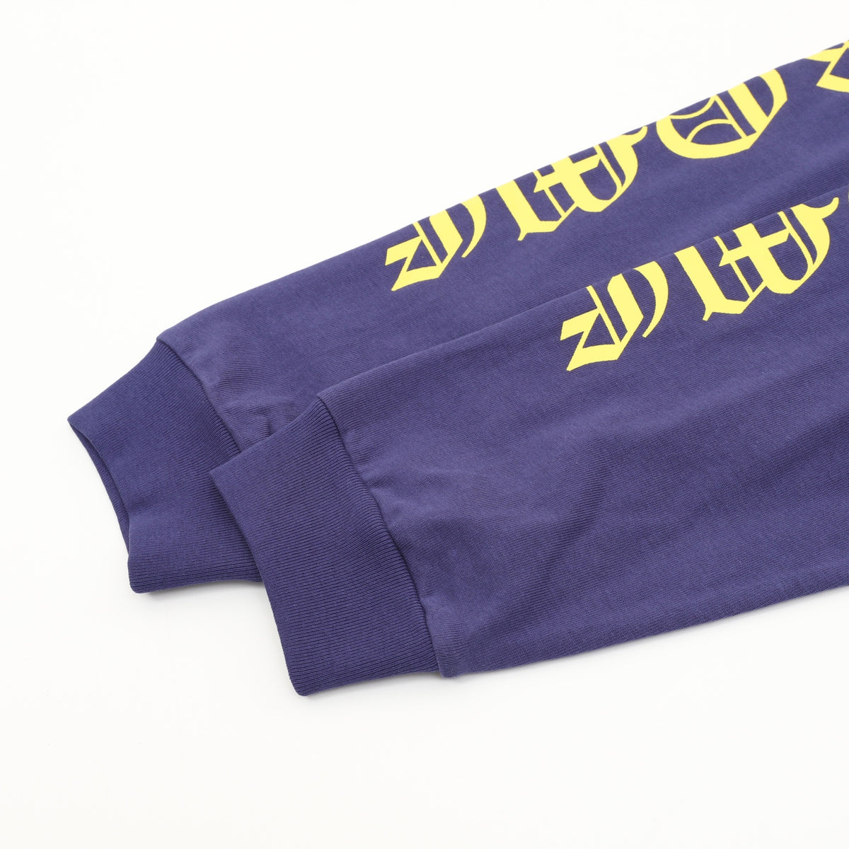 Dagger Gothic Long Sleeve Pocket T-Shirt Navy & Yellow