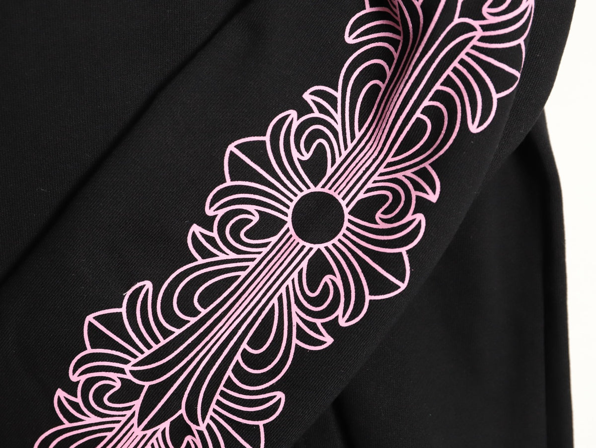 x Matty Boy Pink Floral Hoodie Black