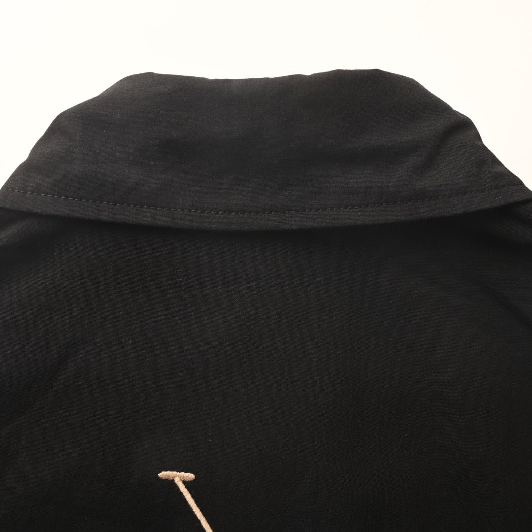 Bayport Cotton-Poplin Embroidered Jacket Black