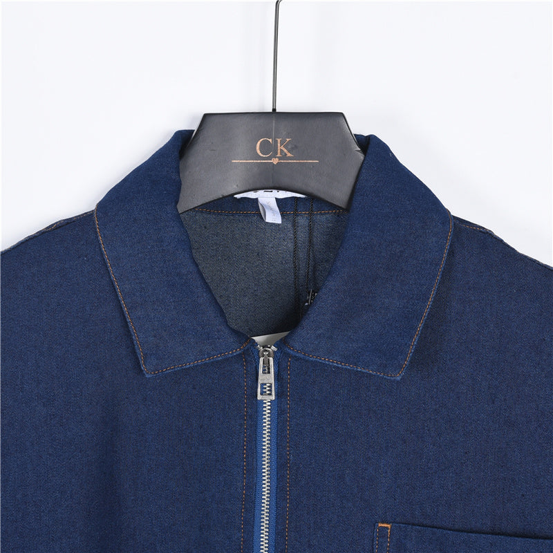 Anagram-Appliqué Chambray Blue