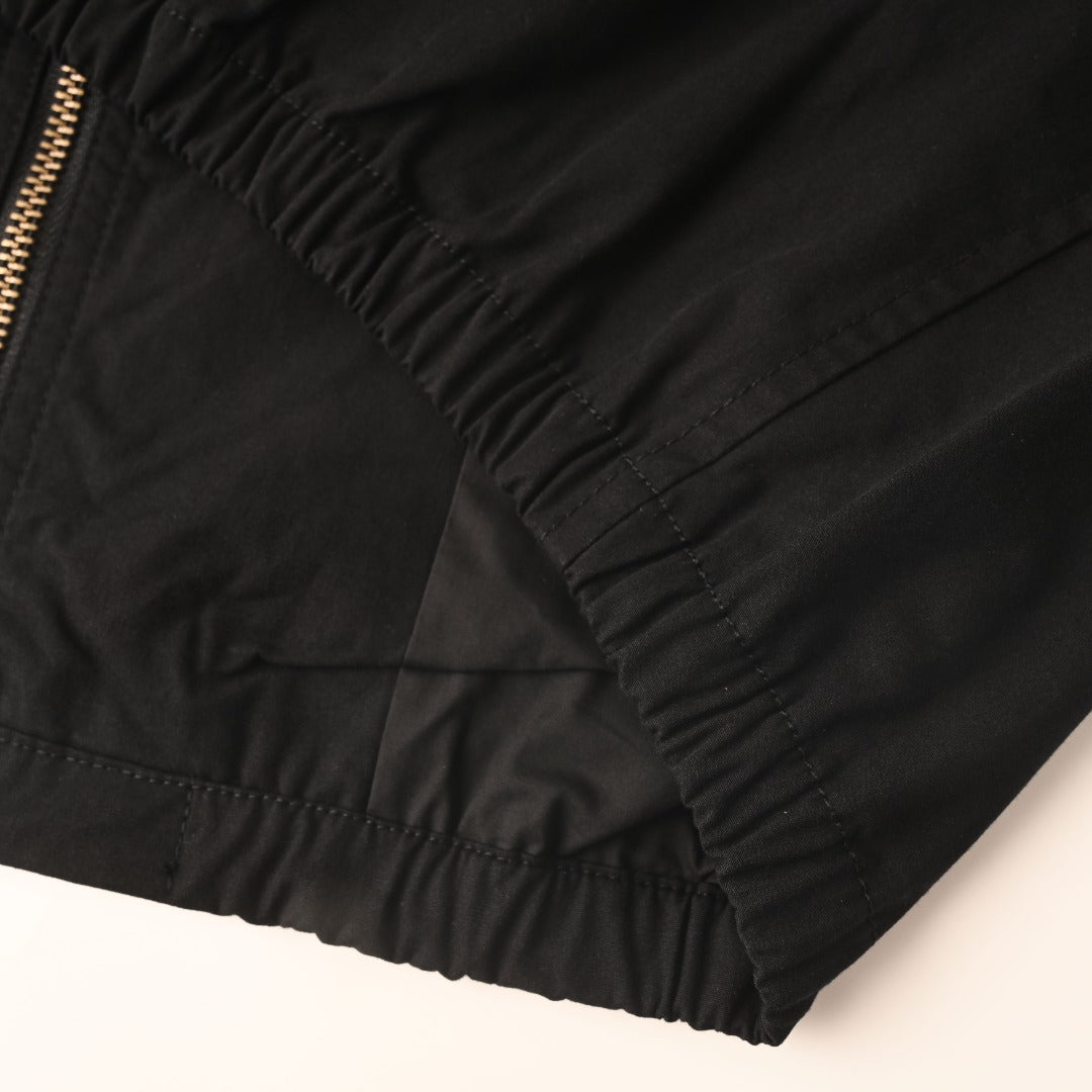 Bayport Cotton-Poplin Embroidered Jacket Black