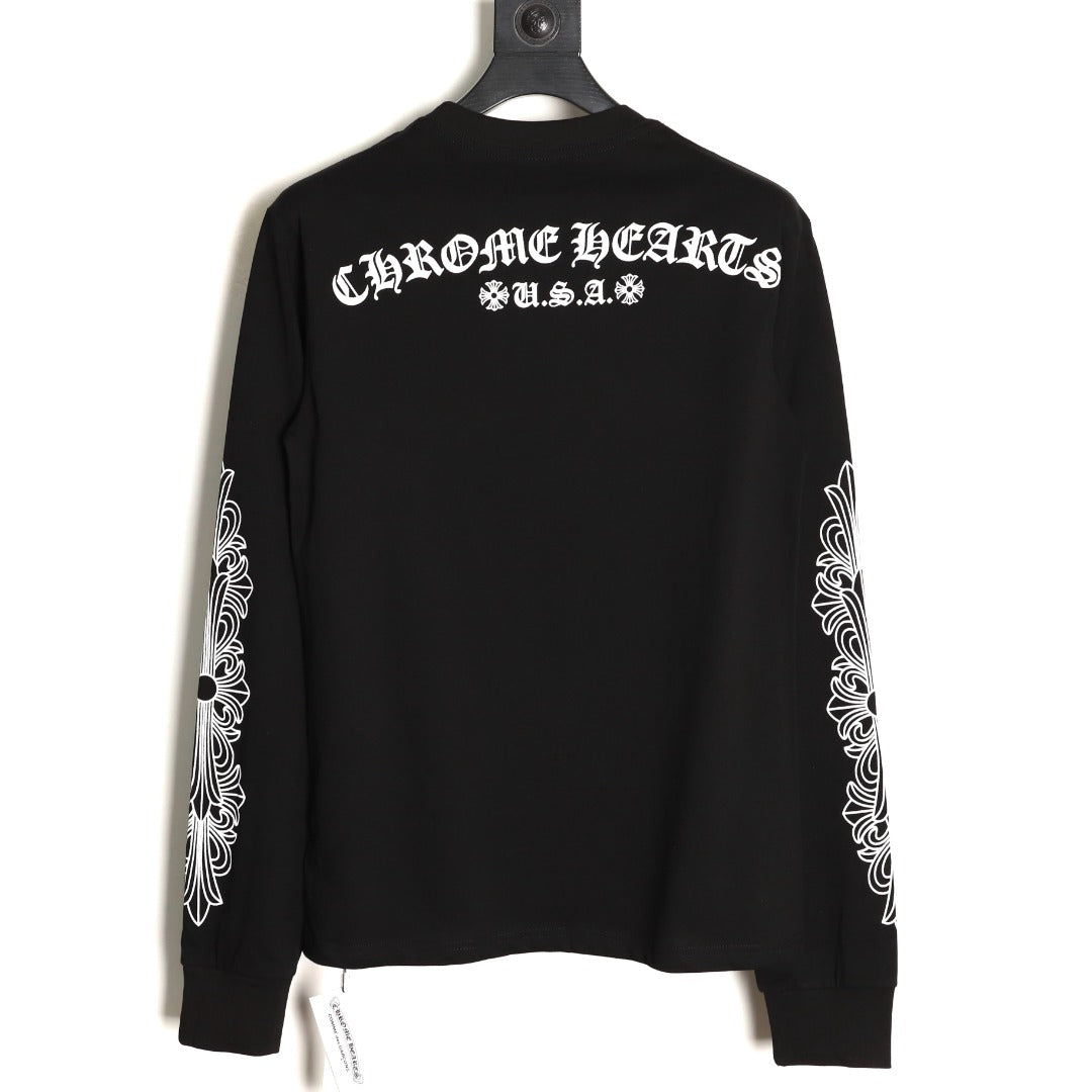 Horseshoe Floral Thermal Long Sleeve T-Shirt Black