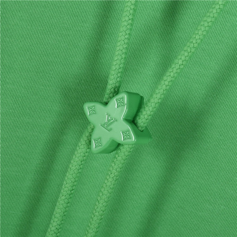 Monogram Flower Drawstring Hoodie Green