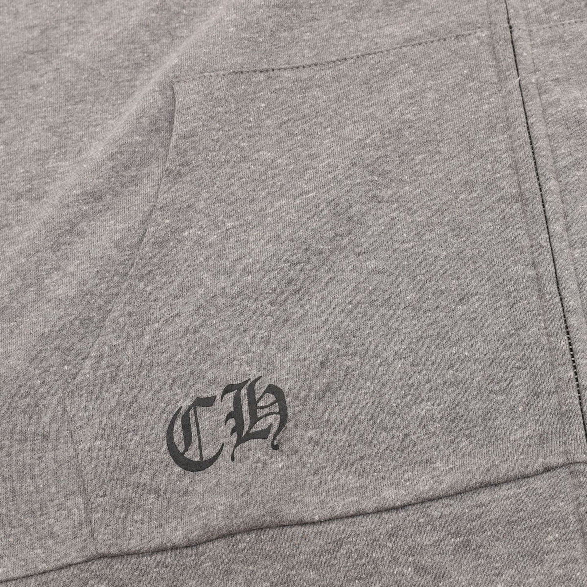 Gothic Logo Zip-Up Hoodie Grey