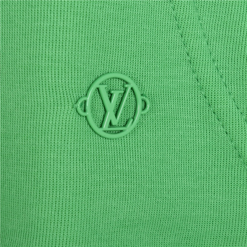 Monogram Flower Drawstring Hoodie Green