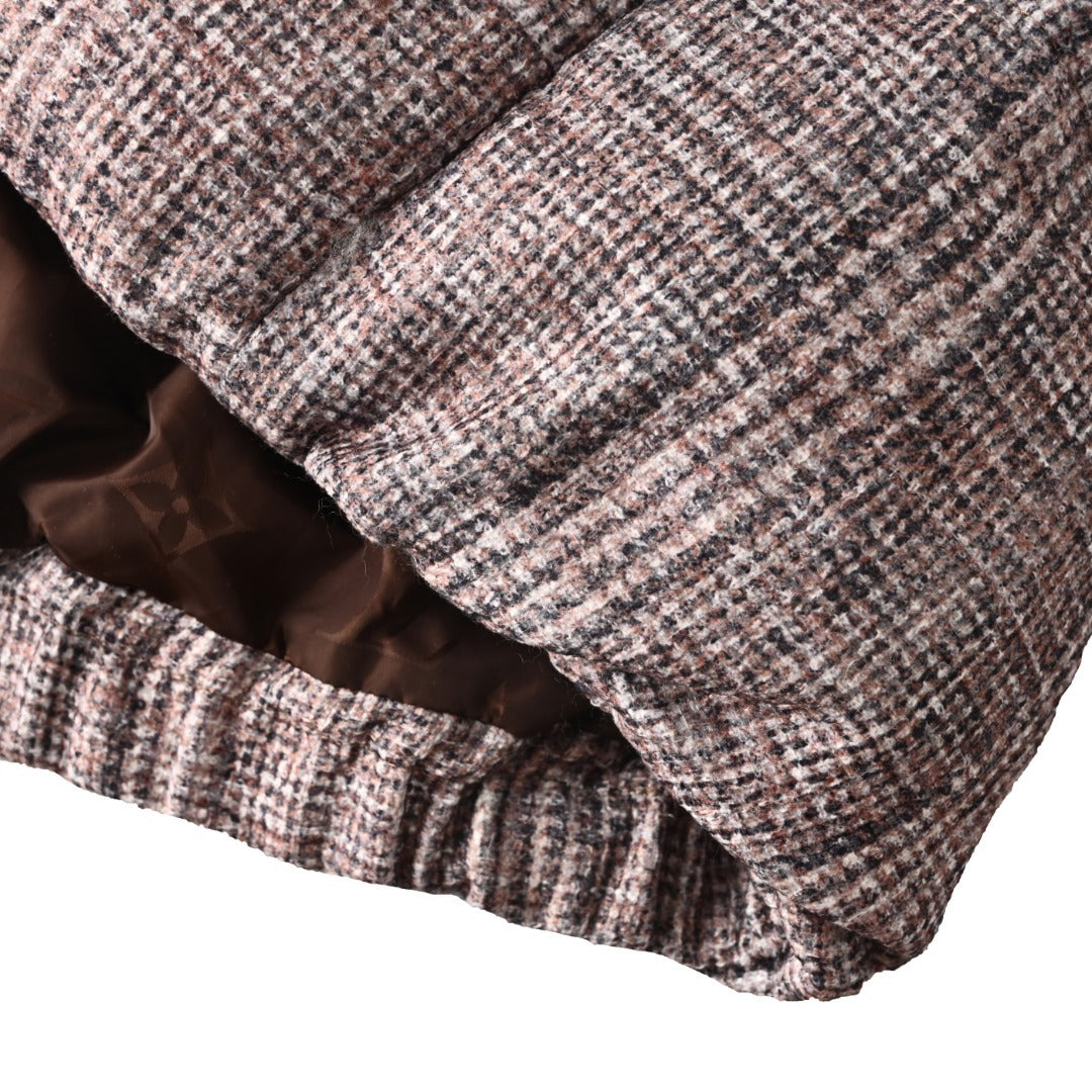 Tweed Down Blouson Glen Plaid