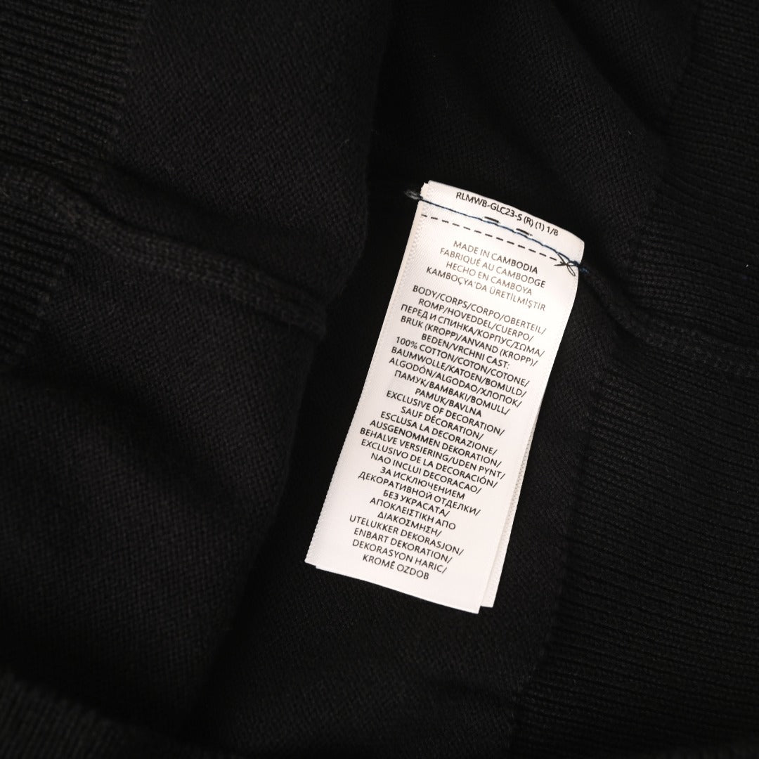 Polo Collar Buttoned Cardigan Black