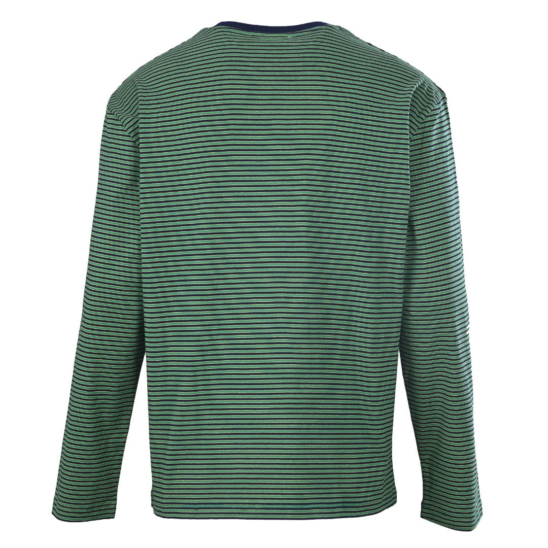 Striped Cotton Jersey Green & Navy