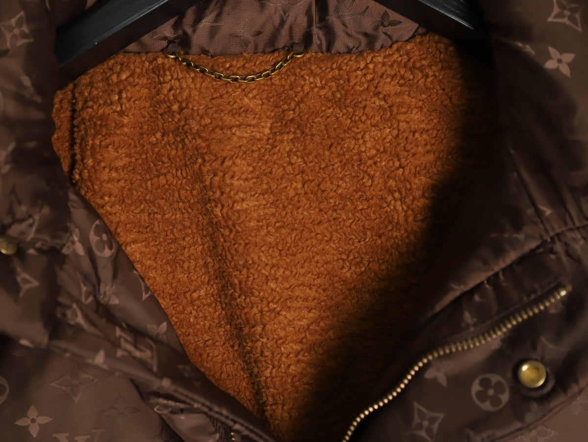 Monogram Down Blouson Dark Brown