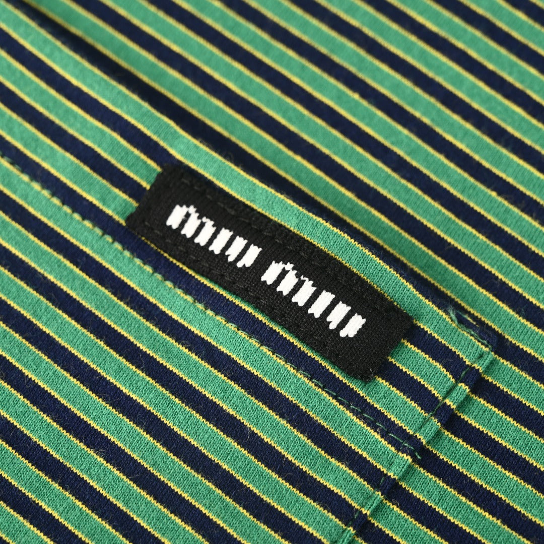 Striped Cotton Jersey Green & Navy