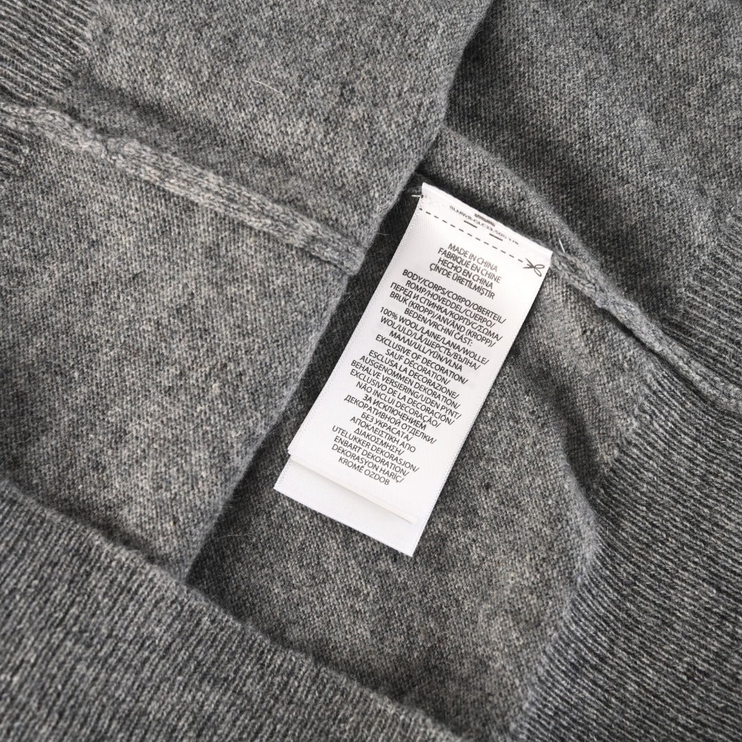 Wool-Cashmere Polo-Collar Sweater Grey Heather