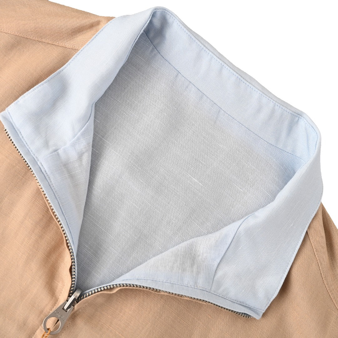 Reversible Linen Bomber Grain Beige