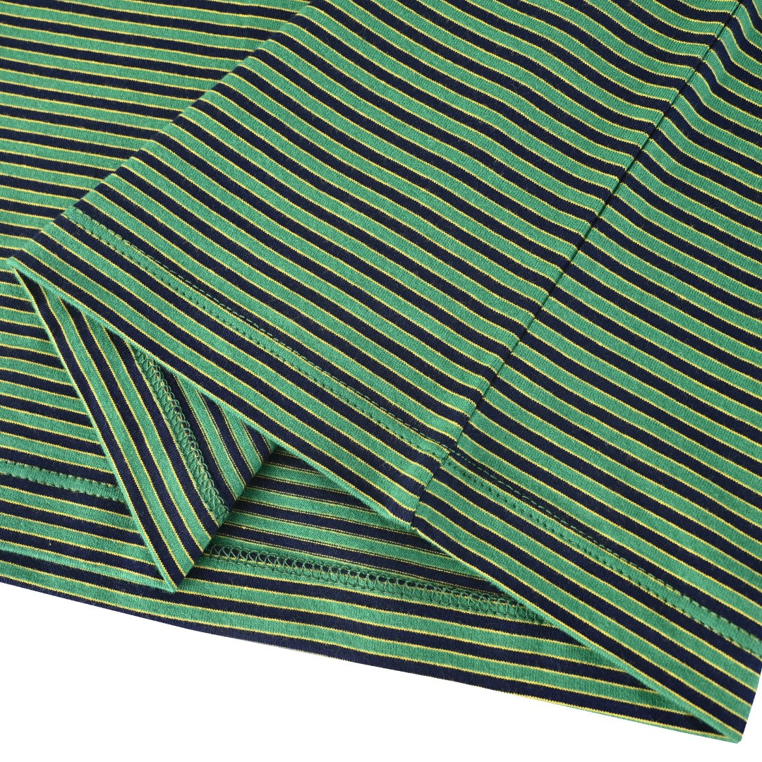 Striped Cotton Jersey Green & Navy