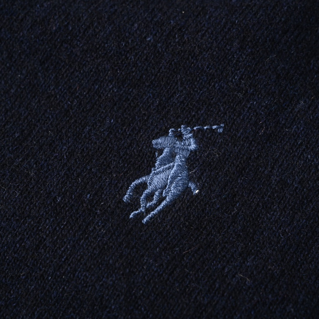 Long-Sleeve Knit Polo Hunter Navy