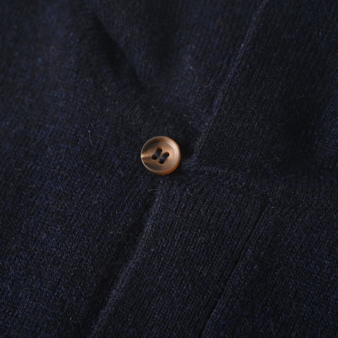 Long-Sleeve Knit Polo Hunter Navy