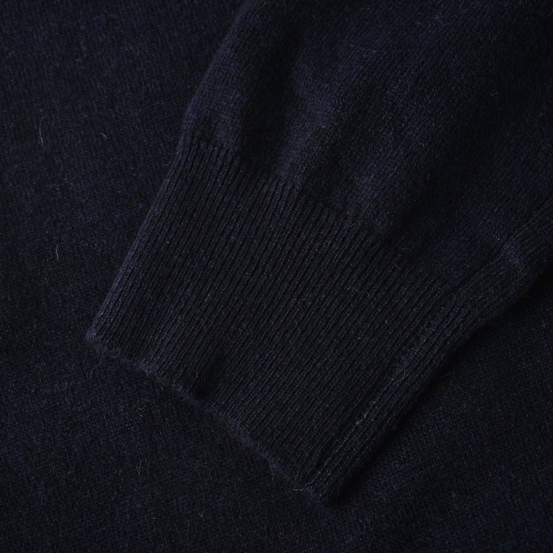 Long-Sleeve Knit Polo Hunter Navy