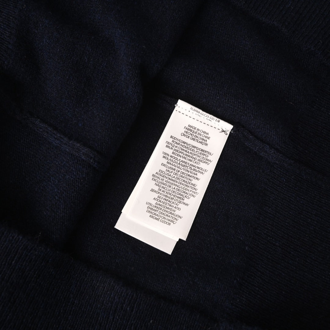 Long-Sleeve Knit Polo Hunter Navy