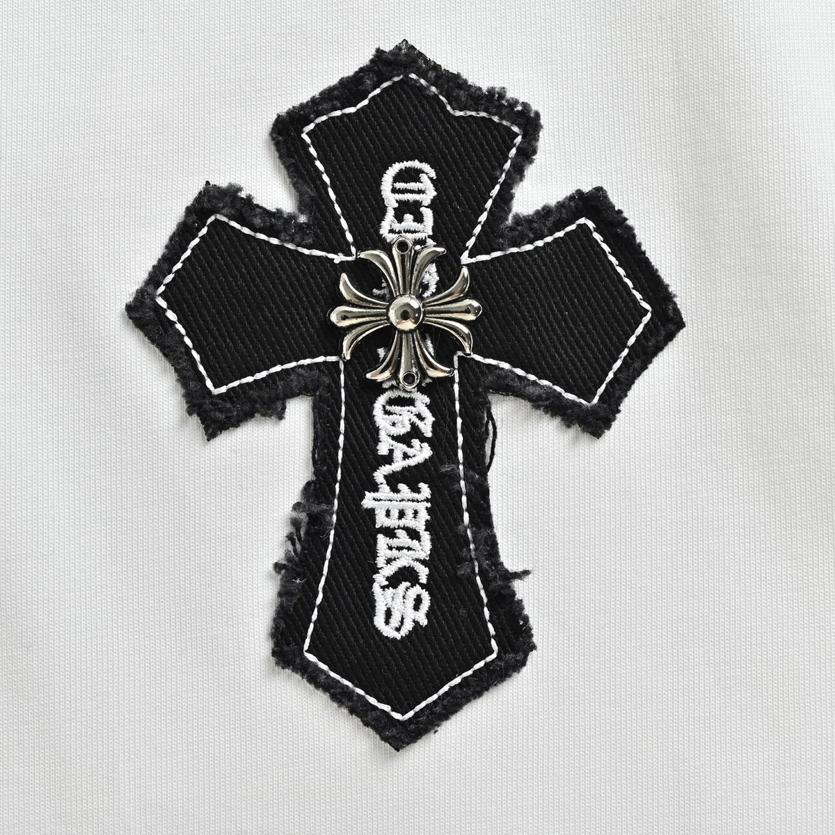 Cross Graphic Long Sleeve T-Shirt White & Black