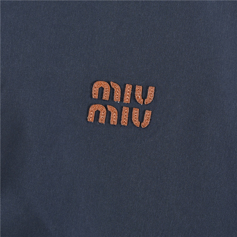 Logo Cotton-Blend Bomber Blue