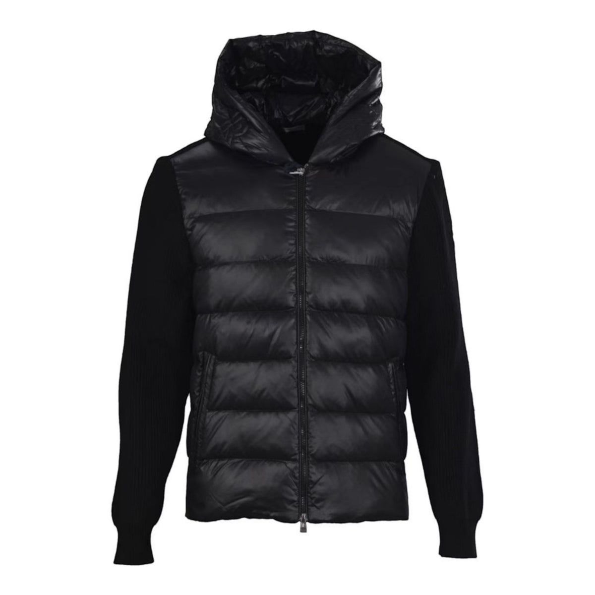 Padded Wool Zip-Up Black