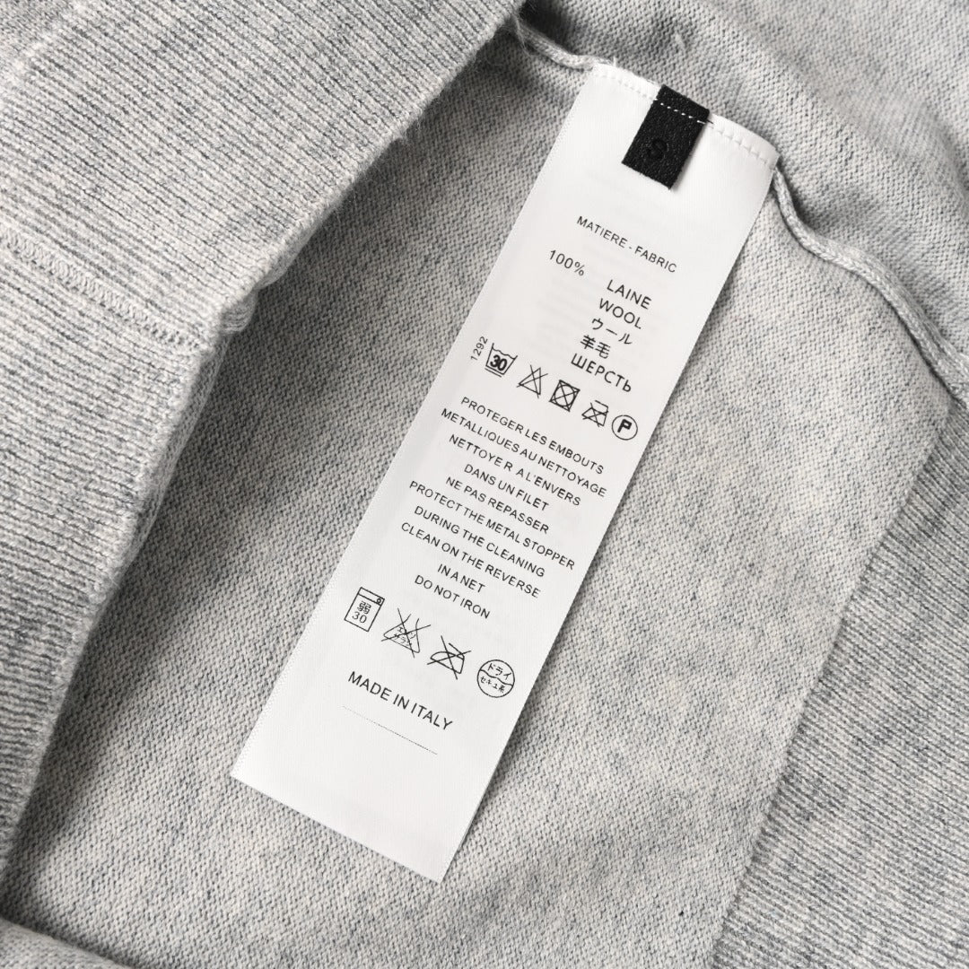Logo Sleeve Cashmere Sweater Grey