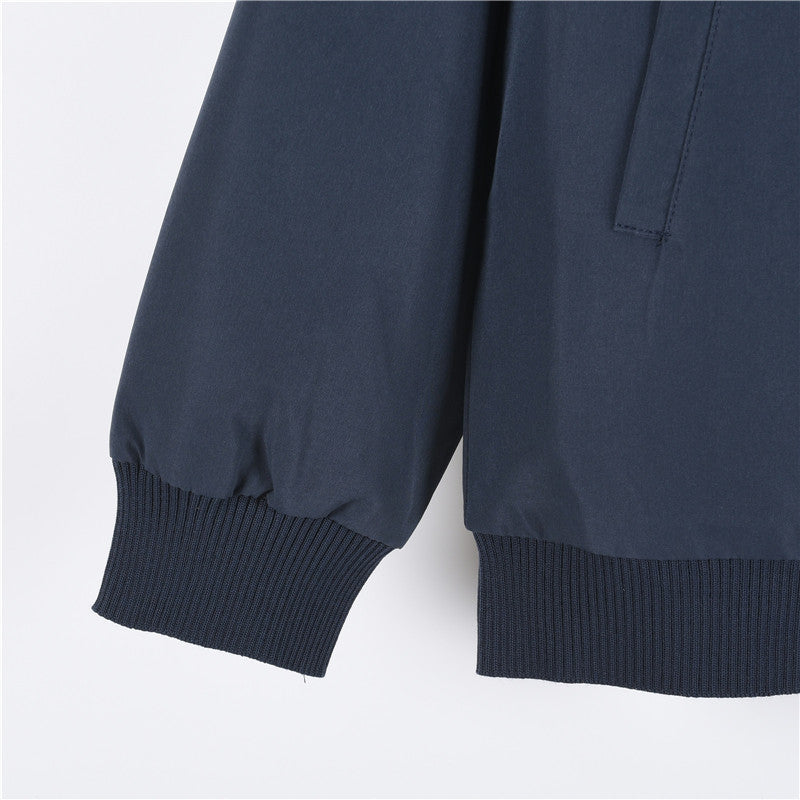 Logo Cotton-Blend Bomber Blue