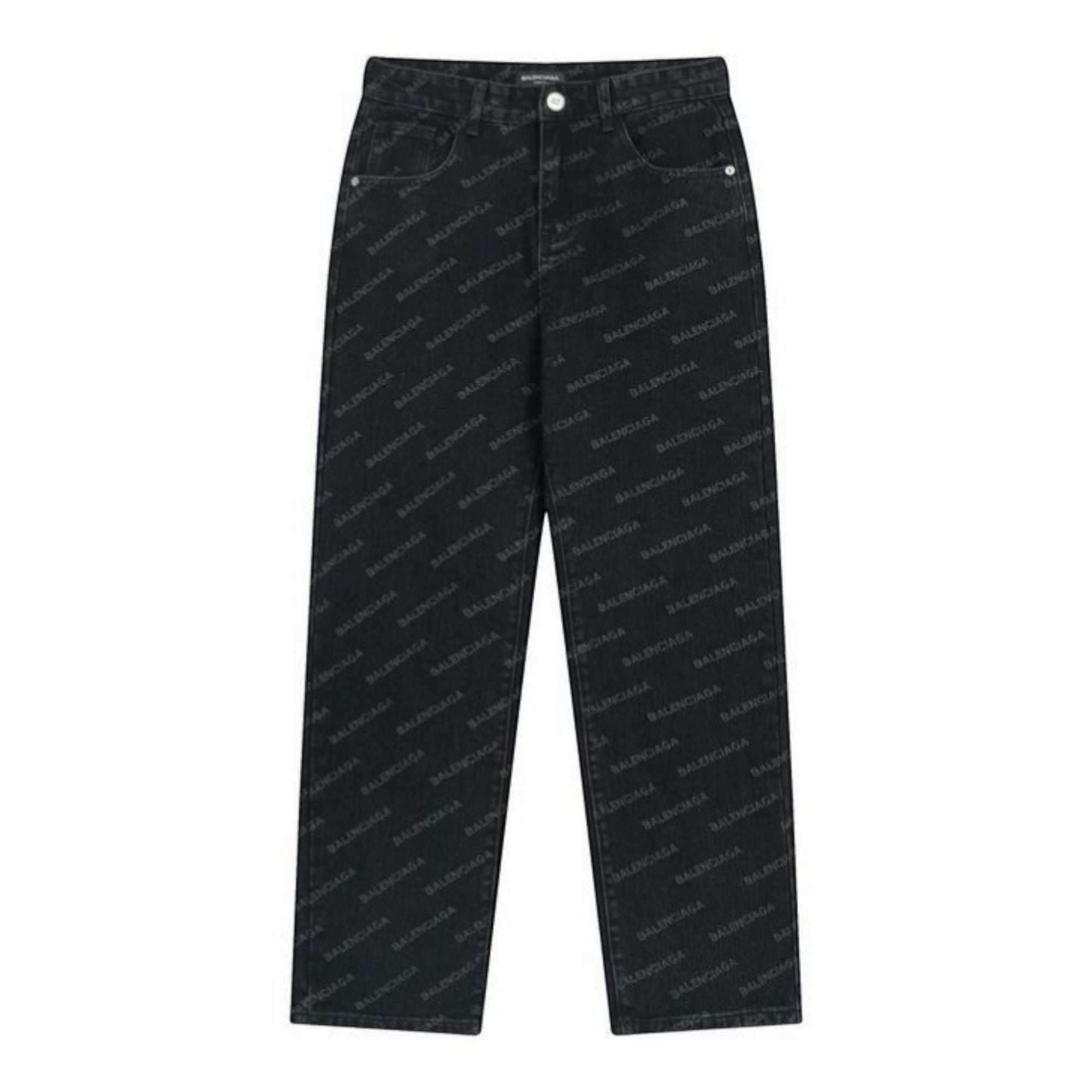 All-Over Logo Straight Jeans