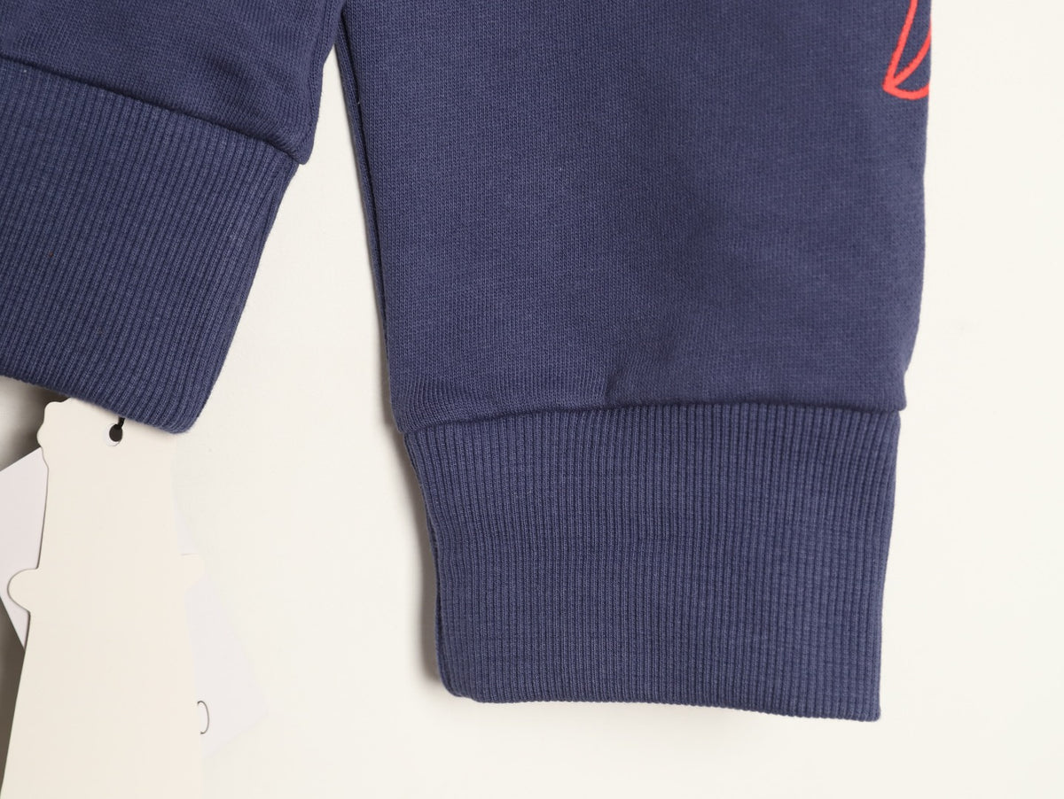 Horseshoe Floral Hoodie Navy Blue & Red