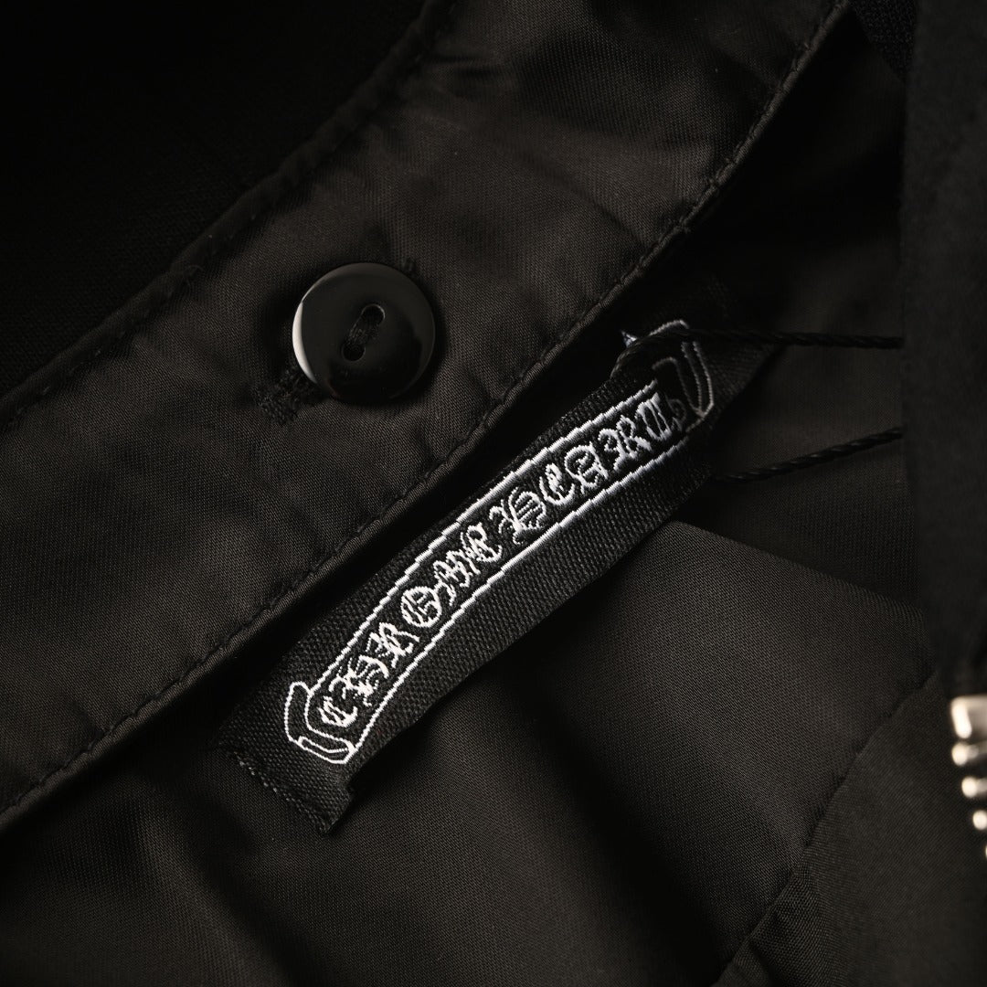 Multicolor Cross Patch Zip-Up Hoodie Black