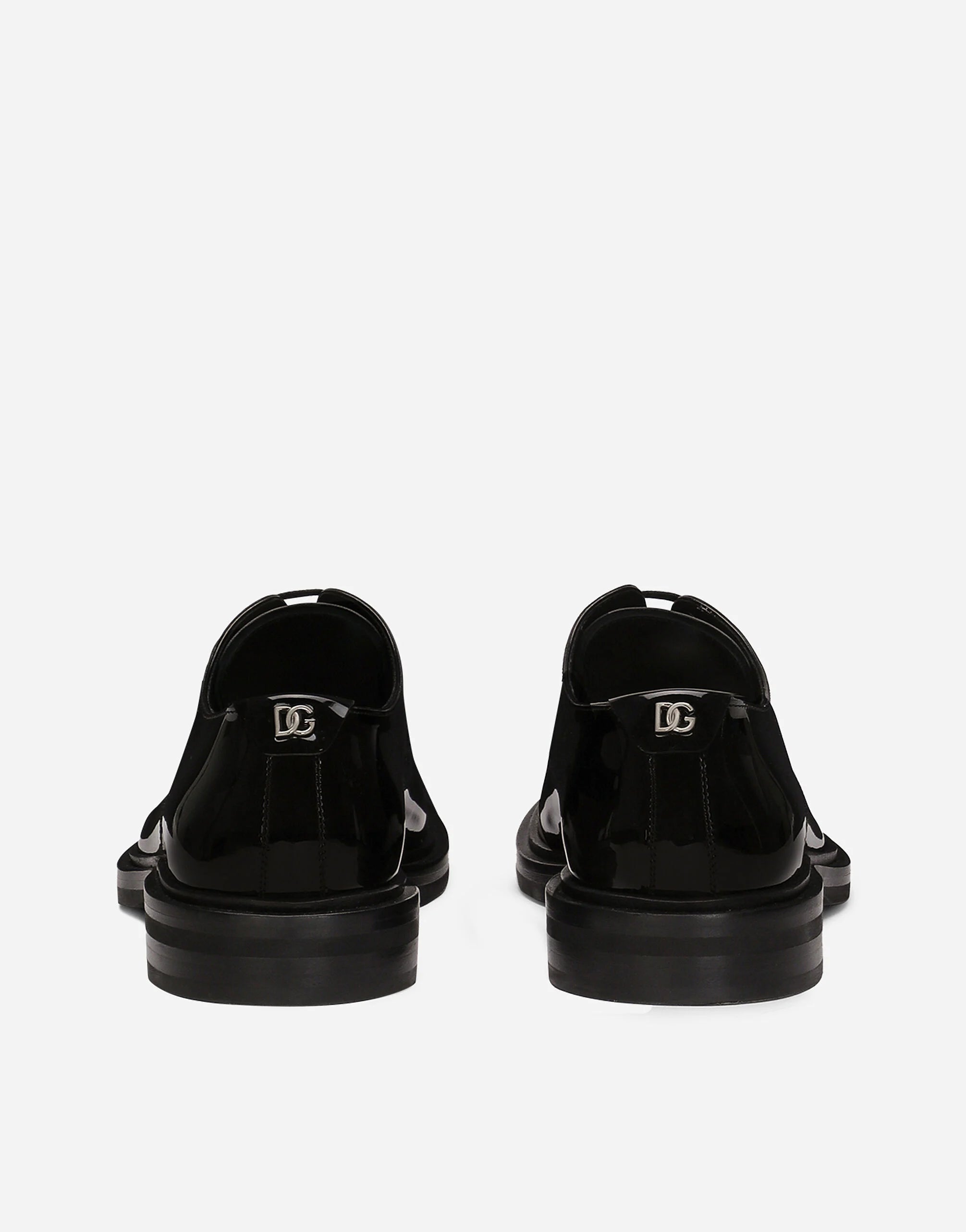 Patent Leather Derby Shoes in Black