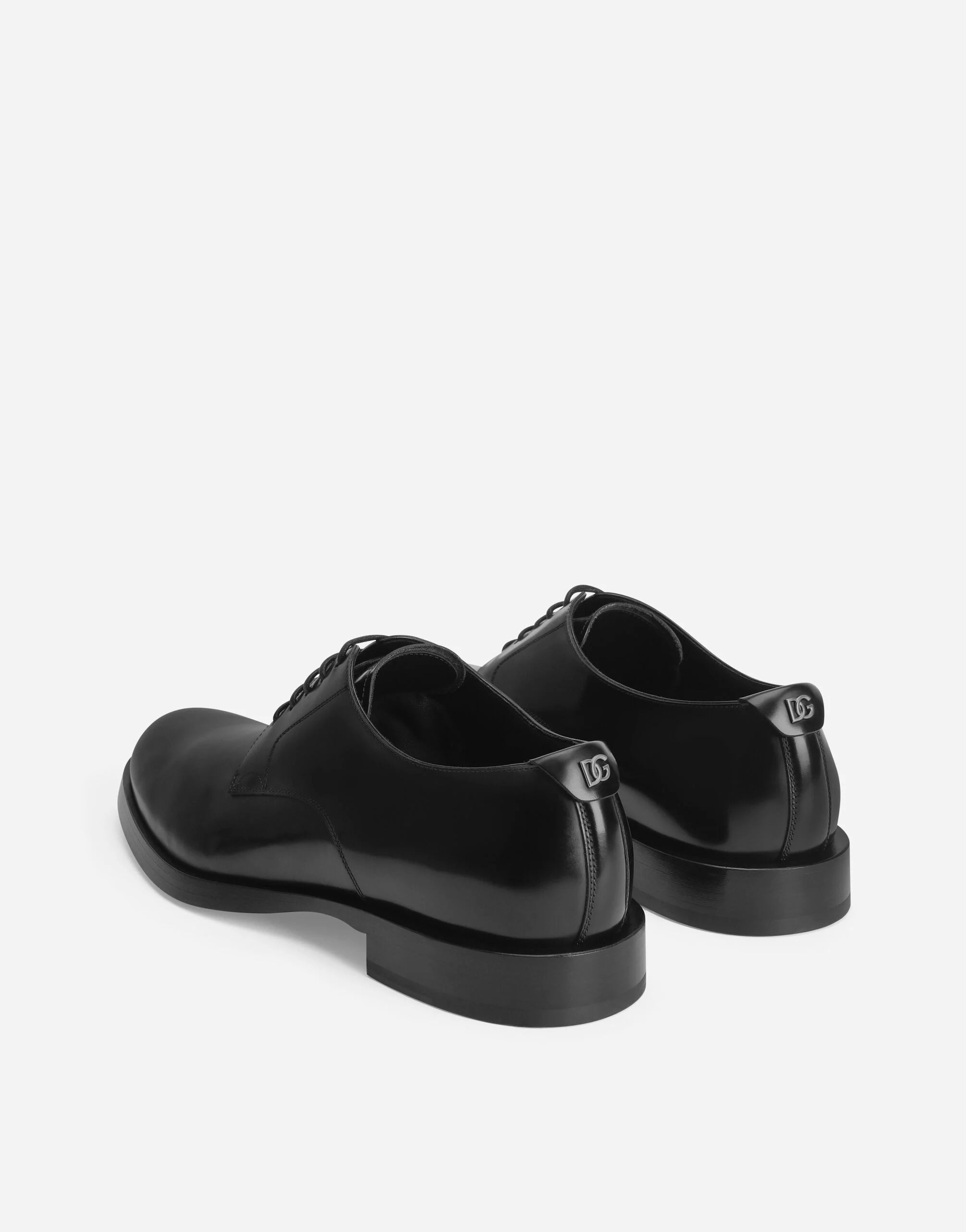 Brushed Calfskin Derby Shoes in Black