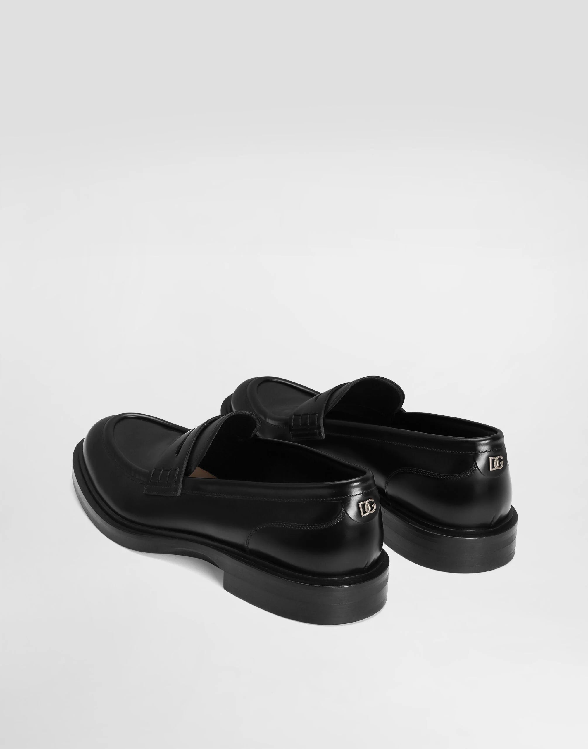 Brushed Calfskin Loafers in Black