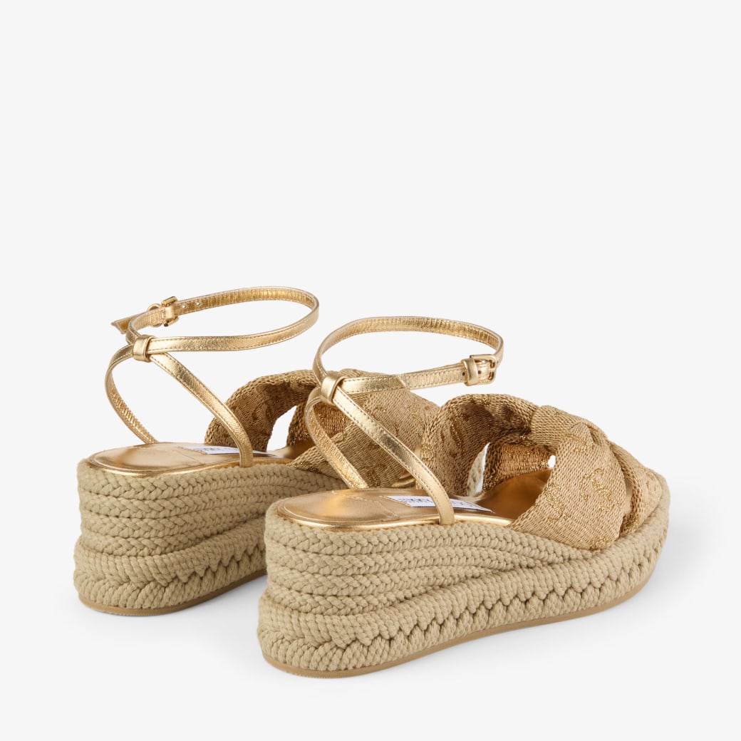 Aella Wedge 60 Gold Raffia