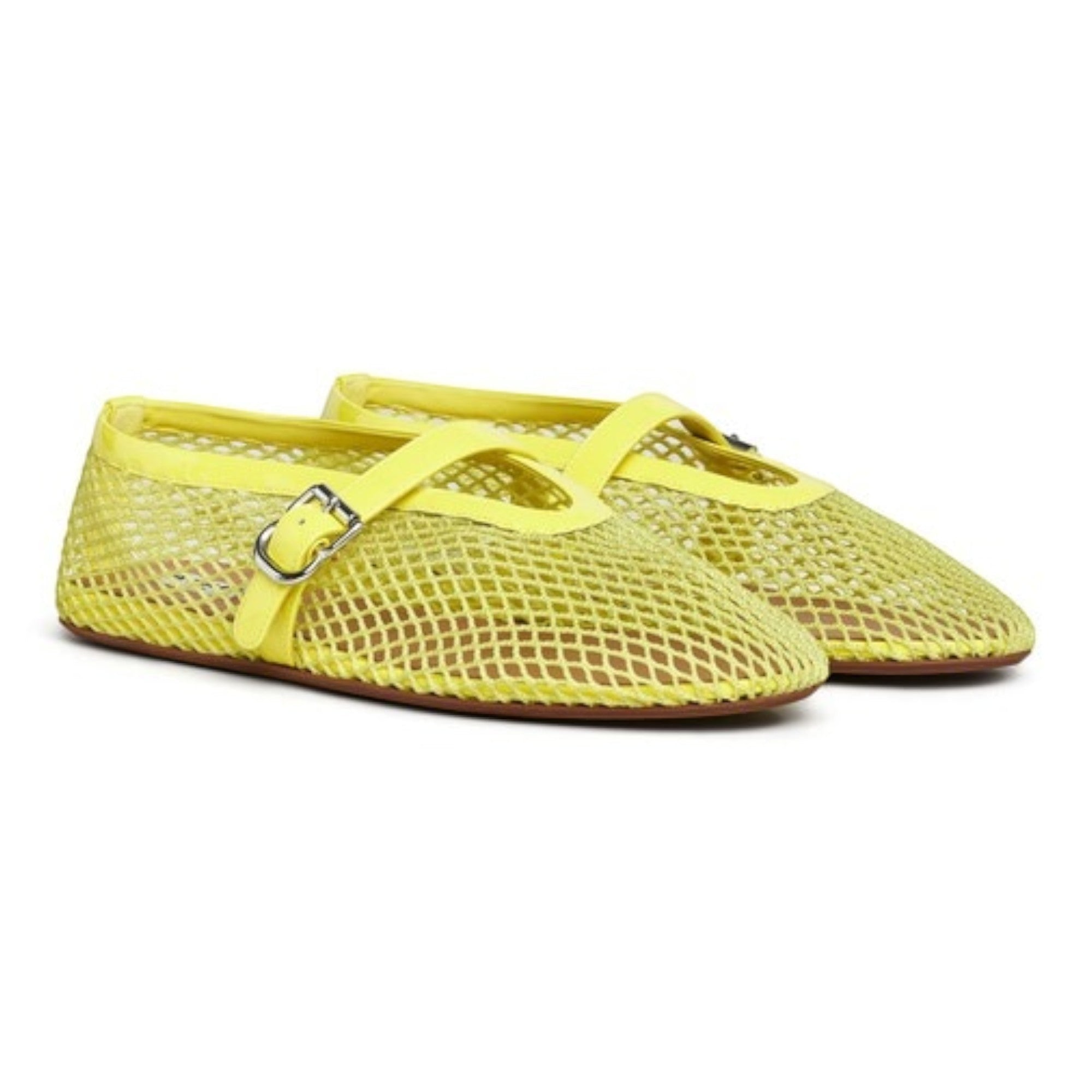 Fishnet Ballet Flats Yellow