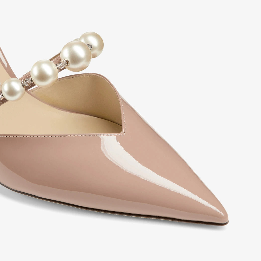 Aurelie 85 Ballet Pink Patent Leather with Pearl Embellishment