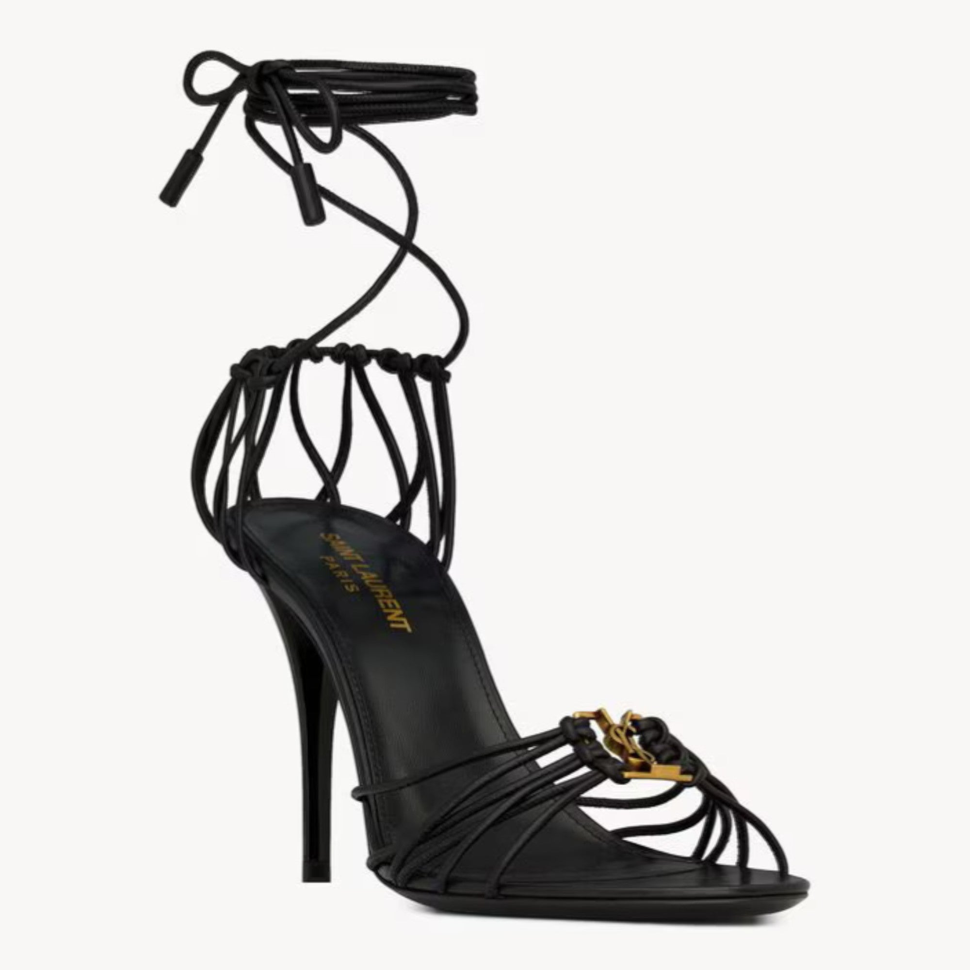 Babylone Lace-Up Sandals Black