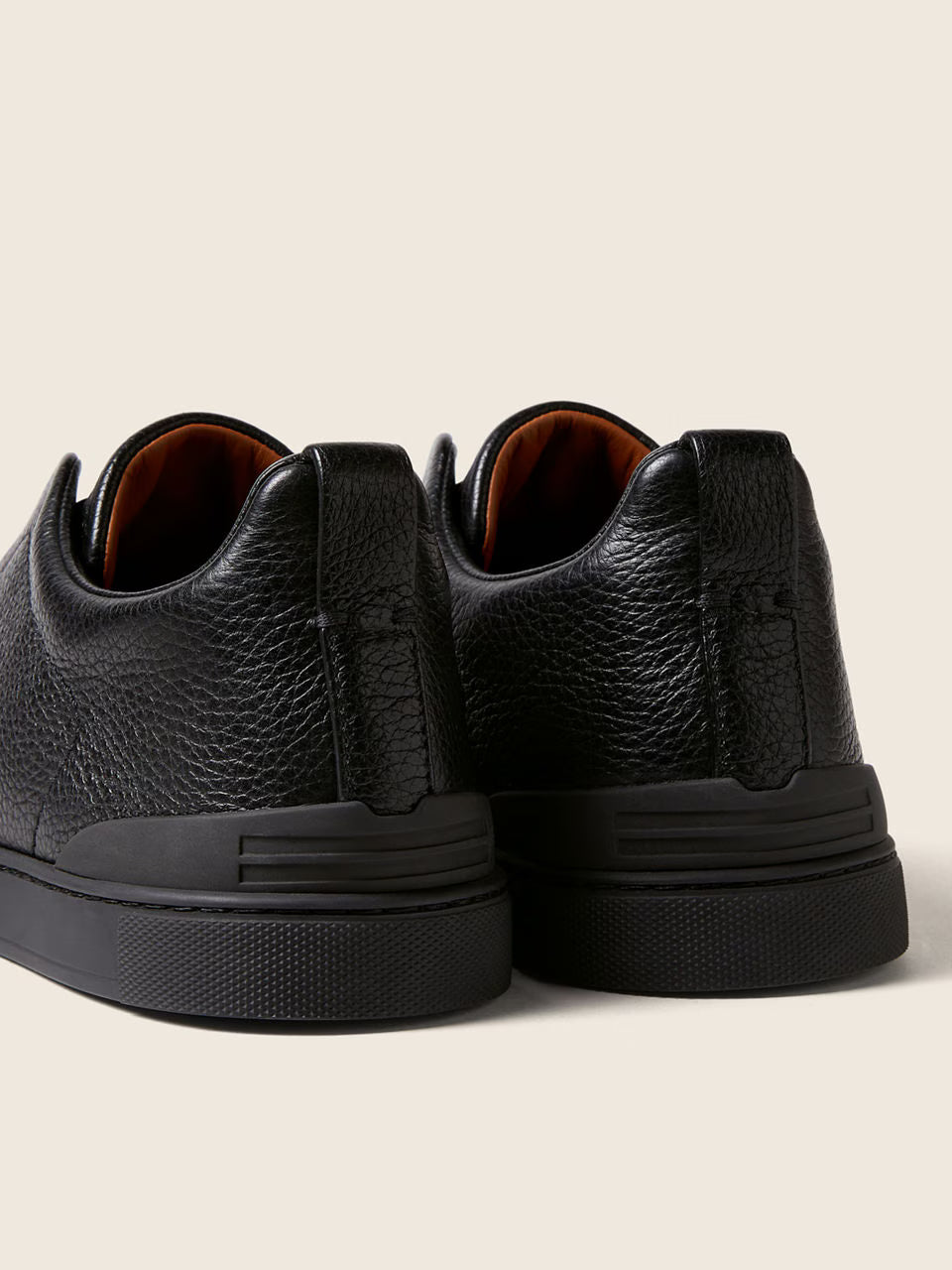 Zegna Black Deerskin Triple Stitch™ Sneakers