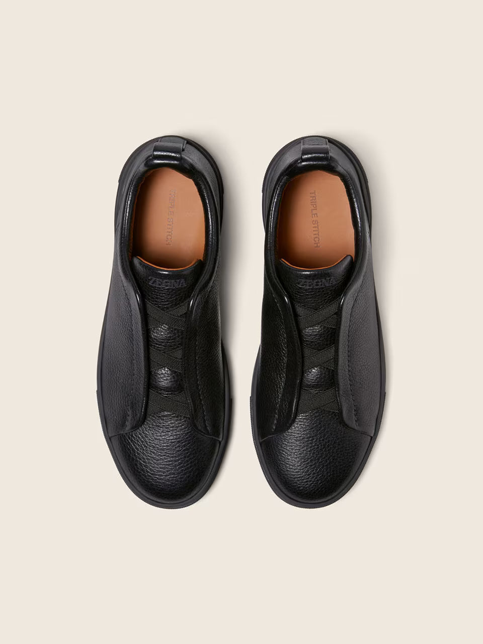 Zegna Black Deerskin Triple Stitch™ Sneakers