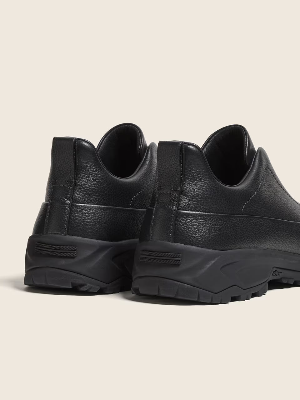 Zegna Black Leather Triple Stitch™ Monte Sneakers
