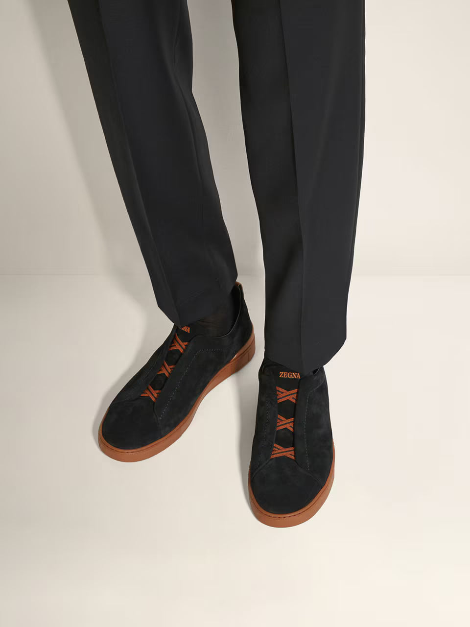 Zegna Black Suede Triple Stitch™ Sneakers