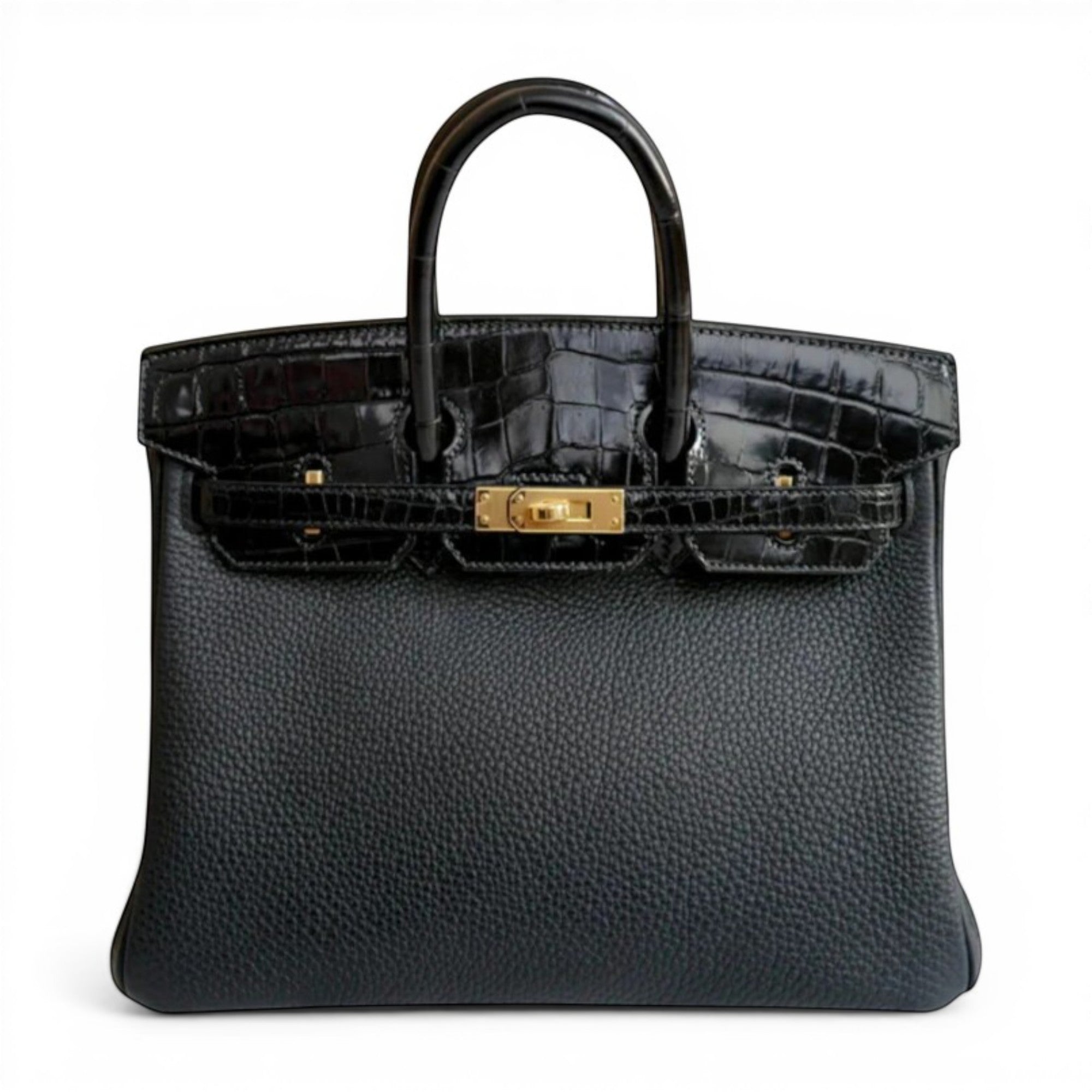 Black Togo Niloticus Crocodile Gold Hardware