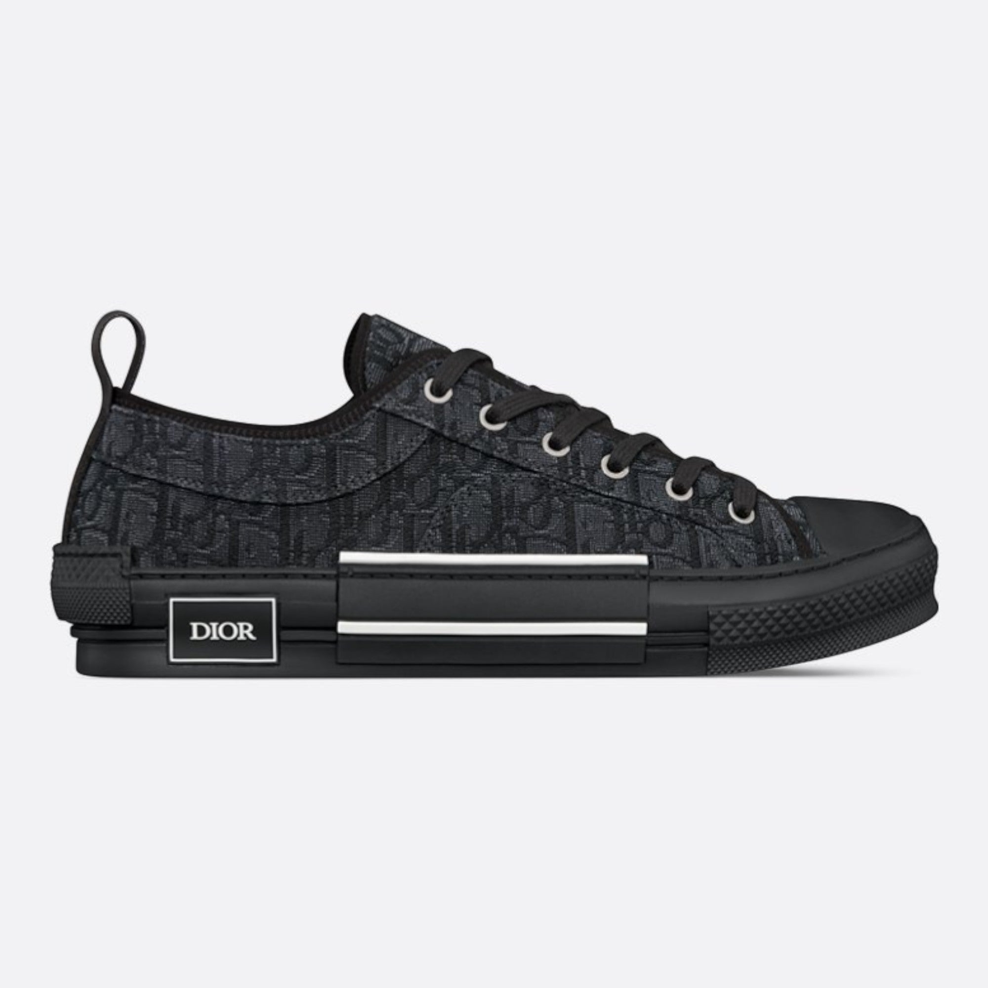 Dior B23 Low Top Black Oblique Jacquard Sneakers
