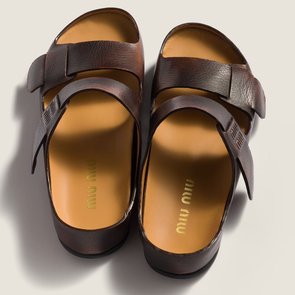 Bleached Leather Sandals Palisander