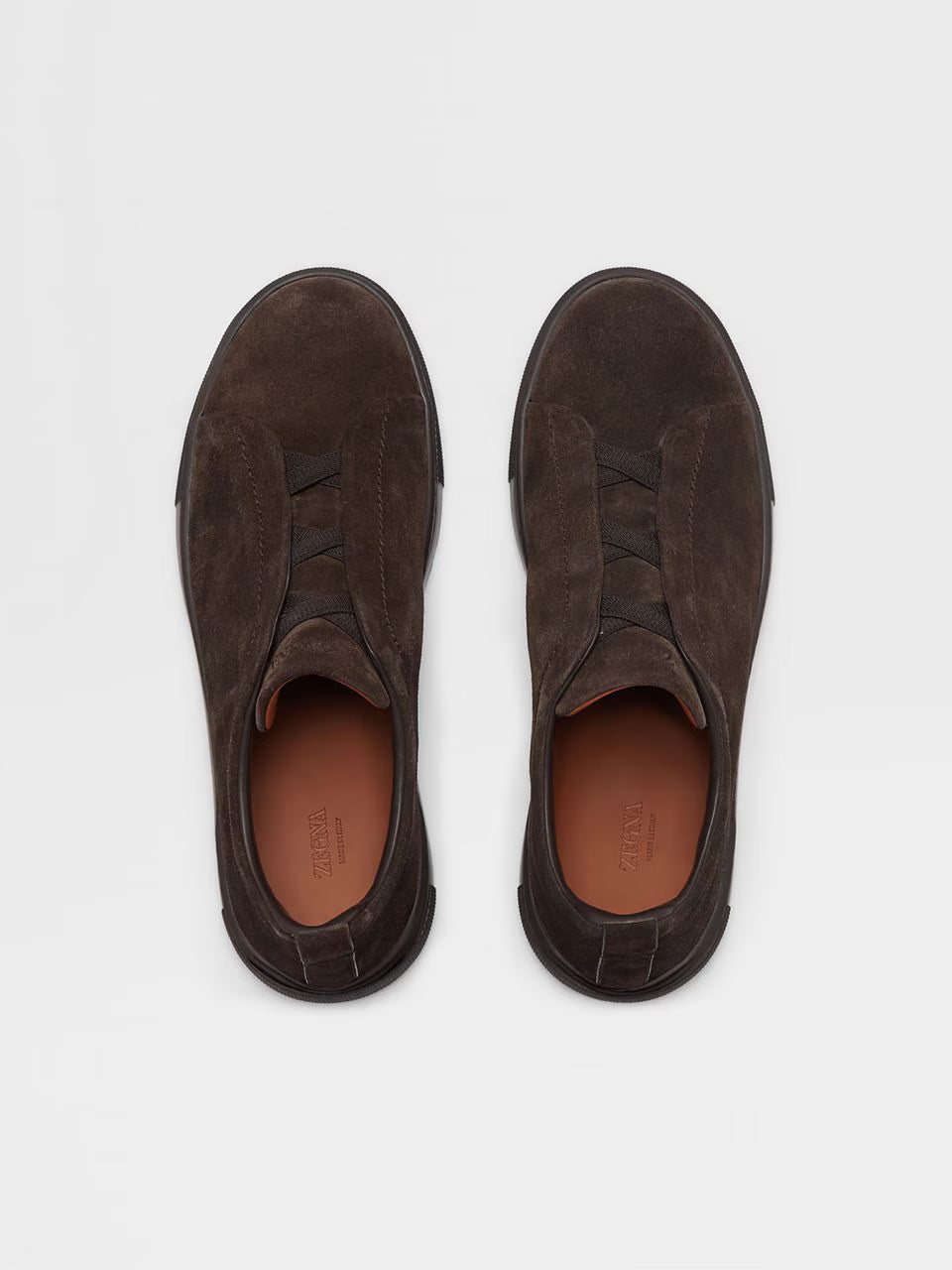 Zegna Brown Suede Triple Stitch™ Sneakers